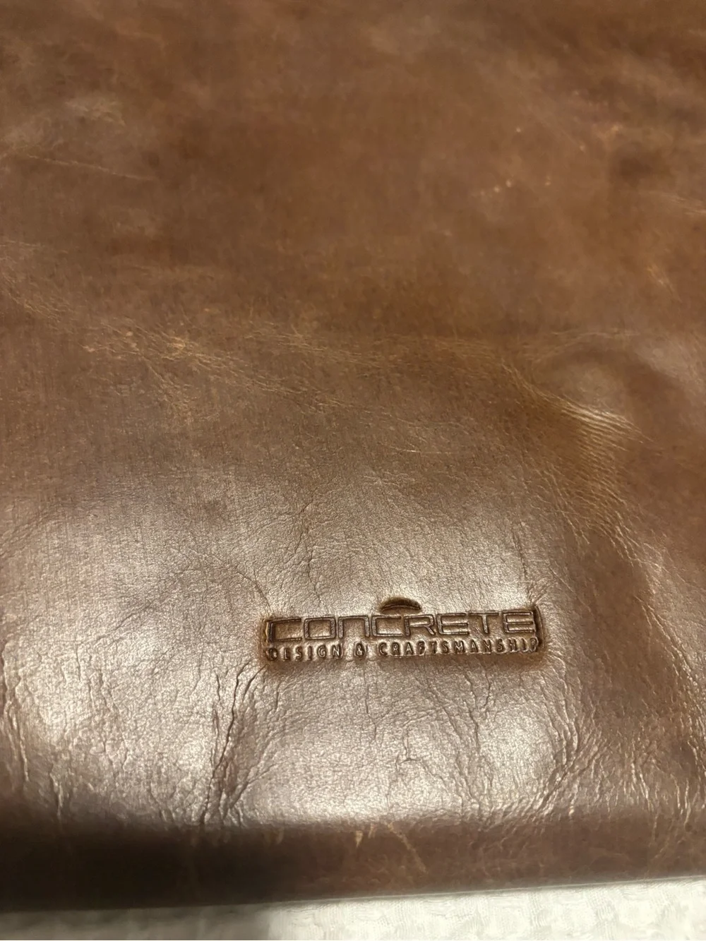 Concrete brown leather